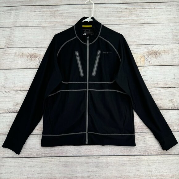 Eddie Bauer Motion FreeDry Outdoor Hiking‎ Jacket Men's Size M Black - Picture 1 of 11